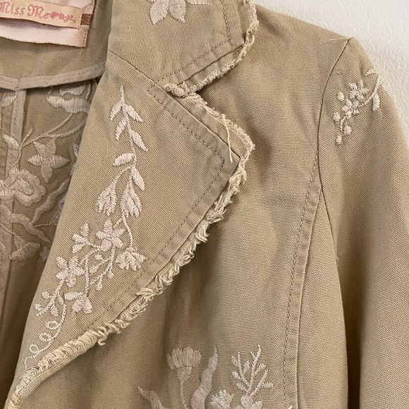 MISS ME Blazer Jacket Floral Embroidery Large - Picture 3 of 10